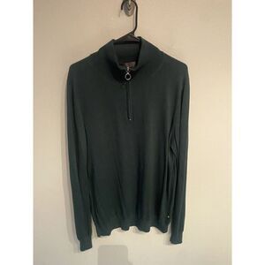 G/Fore GFORE Mens XXL Green Silk Wool Blend Pullover 1/4 Zip